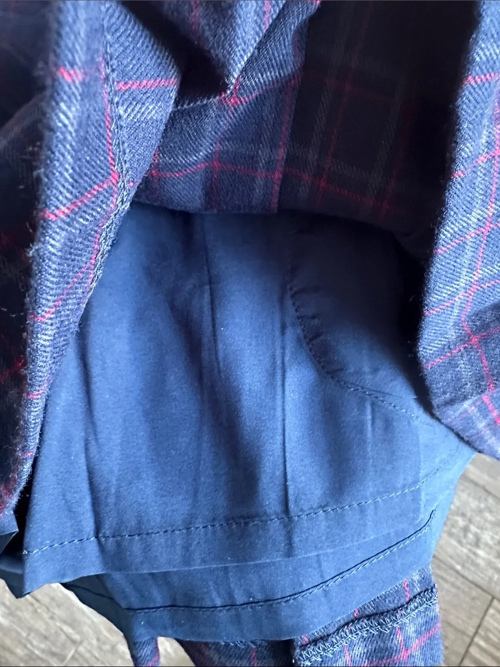 Hollister Navy Plaid Mini skort with Red Windowpane